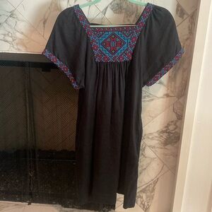 Madewell black embroidered dress
